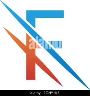 F Letter Slash Logo, Concept Letter F + Icon Slash Illustration Stock Vektor