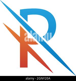 P Letter Slash Logo, Concept Letter P + Icon Slash Illustration Stock Vektor