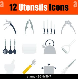 Utensilien-Symbolsatz Stock Vektor