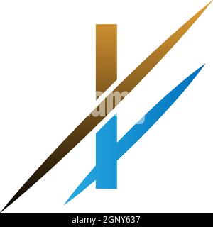 I Letter Slash Logo, Concept Letter I + Icon Slash Illustration Stock Vektor