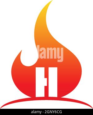 Das Buchstabenlogo-Konzept war in Flammen Illustration Stock Vektor