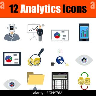 Symbolsatz Für Analysen Stock Vektor