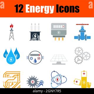 Energie-Icon-Set Stock Vektor