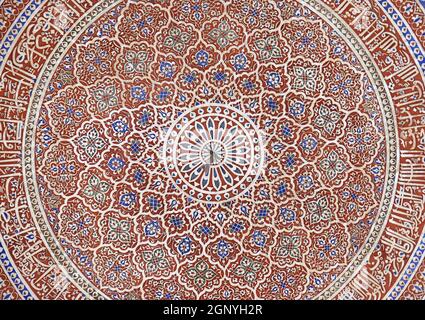 Detail der Decke in Isa Khans Grab. Humayun's Tomb Complex, Delhi, Indien. Stockfoto