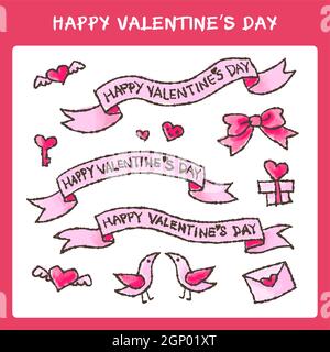 Handgezeichnetes valentinstag-Set mit Elementen Stock Vektor