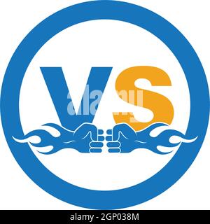 Versus-Grafik-Design mit Symbolvektoren Stock Vektor