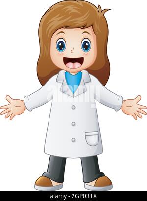 Glücklich Cartoon weibliche Arzt Stock Vektor