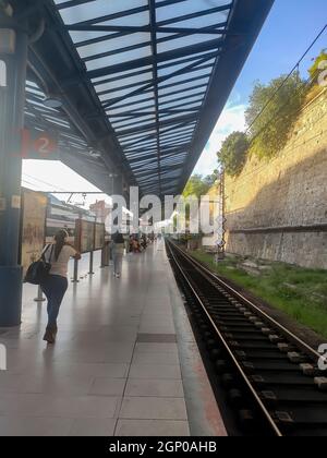 Príncipe Pío Bahnhof, in Madrid, in Spanien. Europa. Horizontale Fotografie. Stockfoto