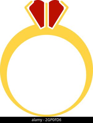 Symbol Für Herzring Am Valentinstag Stock Vektor