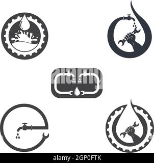 Symbol für das Logo der Vektorgrafik für Rohrleitungen Stock Vektor