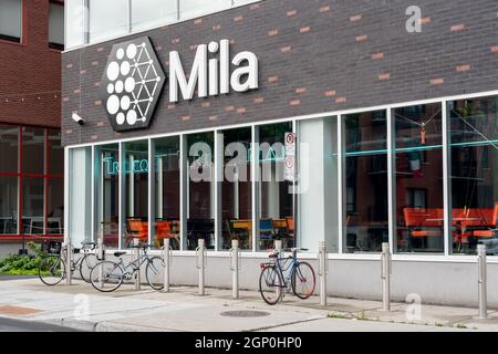 Montreal, QC, Kanada - 6. September 2021: Mila-Hauptsitz in Montreal, QC, Kanada. Stockfoto