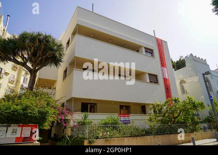 29 Idelson Street, Tel Aviv das Liebling Haus - The White City Center wurde von der Stadtverwaltung Tel Aviv-Yafo und der deutschen Regierung in einem gegründet Stockfoto