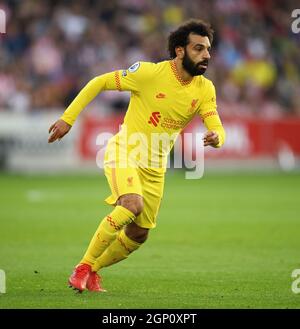 25. September 2021 - Brentford gegen Liverpool - die Premier League - Brentford Community Stadium Mohamed Salah von Liverpool während der Premier League-Matte Stockfoto