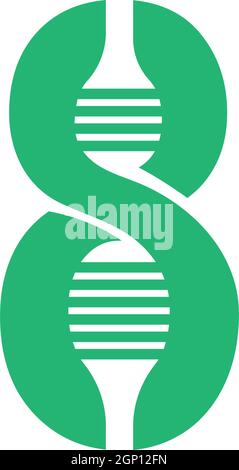DNA, genetisches Zeichen Logo Symbol Design Vektor Stock Vektor