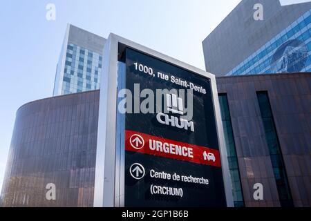 Montreal, QC, Kanada - 4. September 2021: CHUM Ground Schild in Montreal, QC, Kanada. Stockfoto