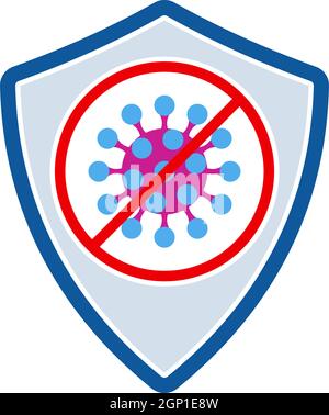 Schild Vor Coronavirus-Symbol Stock Vektor