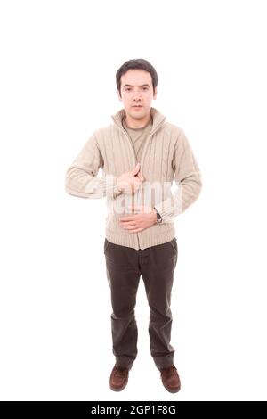 Mann Dressing Mantel, isoliert auf weißem Hintergrund Stockfoto