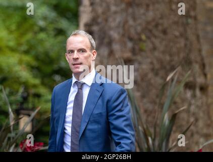 London, Großbritannien. September 2021. Dominic Raab Justice Secretary kommt bei 10 Downing Street London an Kredit: Ian Davidson/Alamy Live News Stockfoto