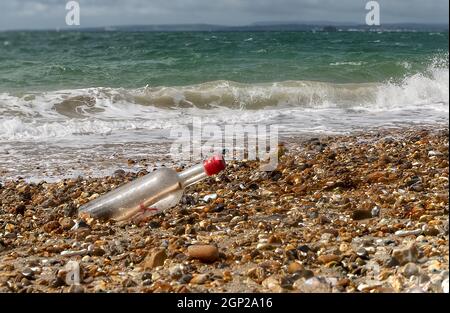 Eine Flaschenpost Stockfoto