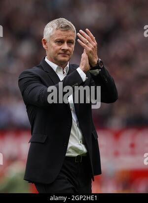 Aktenfoto vom 25-09-2021 von Manchester United Manager Ole Gunnar Solskjaer. Ausgabedatum: Dienstag, 28. September 2021. Stockfoto