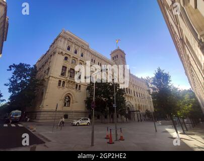 Gebäude des Marinemuseums von Madrid an der Plaza de Cibeles in Madrid, in Spanien. Europa. Stockfoto