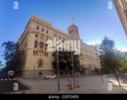 Gebäude des Marinemuseums von Madrid an der Plaza de Cibeles in Madrid, in Spanien. Europa. Stockfoto