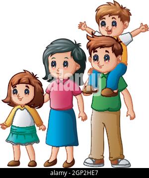 Vektor-Illustration von Happy Familie Cartoon Stock Vektor