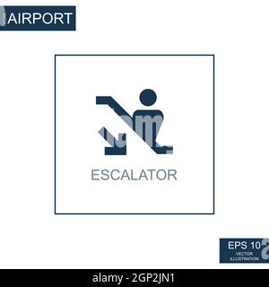 Flughafen Rolltreppe abstraktes Symbol auf Flughafen Thema - Vektor-Illustration Stockfoto