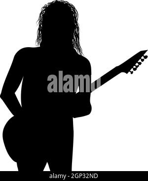 Rockgitarrist Silhouette Stock Vektor