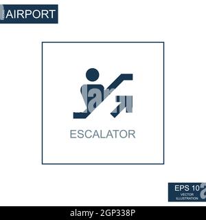 Flughafen Rolltreppe abstraktes Symbol auf Flughafen Thema - Vektor-Illustration Stockfoto