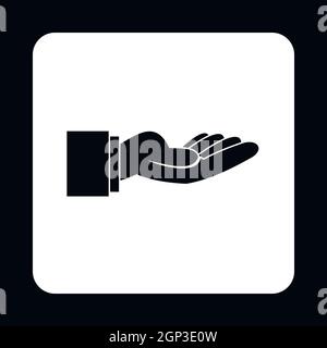 Ausgestreckte Hand Geste Symbol, einfachen Stil Stock Vektor