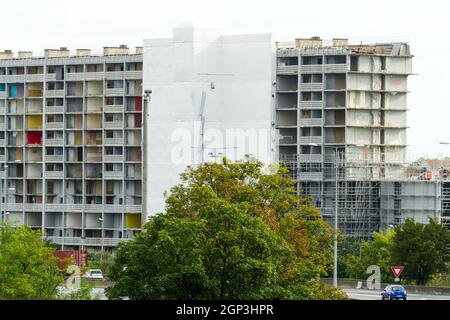 Abriss des UC1-Gebäudes, Bezirk Parilly, Bron, östlicher Vorort von Lyon, Rhone, REGION AURA, Frankreich Stockfoto