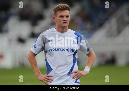 HARTLEPOOL, GROSSBRITANNIEN. 25. SEPTEMBER Mark Shelton von Hartlepool United während des Sky Bet League 2-Spiels zwischen Hartlepool United und Exeter City im Victoria Park, Hartlepool, am Samstag, den 25. September 2021. (Kredit: Mark Fletcher | MI News) Kredit: MI Nachrichten & Sport /Alamy Live News Stockfoto