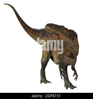 Acrocanthosaurus war ein fleischfressender theropoder Dinosaurier, der in der Kreidezeit in Nordamerika lebte. Stockfoto