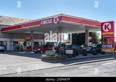 Dunmanway, West Cork, Irland. September 2021. Trotz der enormen Benzin- und Dieselknappheit im Vereinigten Königreich ist in Irland viel Kraftstoff verfügbar. Diese Tankstelle in Dunmanway hatte heute Nachmittag viel Kraftstoff. Quelle: AG News/Alamy Live News Stockfoto