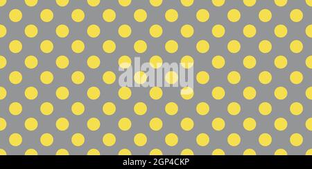 Leuchtende gelbe und ultimative graue nahtlose Polka Punktmuster Illustration Stockfoto