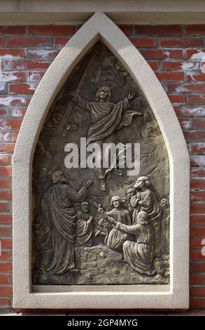 Christi Himmelfahrt, die Außenmauer der Kathedrale des heiligen Ignatius in Shanghai, China Stockfoto