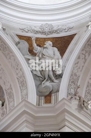 Saint der Evangelist Markus, Fresken von Cosmas Damian Asam in die Basilika von St. Martin und Oswald in Weingarten, Deutschland Stockfoto