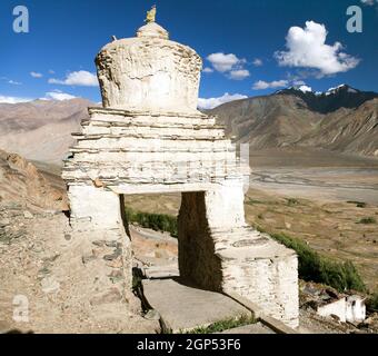 Stupa in Karsha gompa - buddhistisches Kloster im Zanskar-Tal - Ladakh - Jammu und Kaschmir - Indien Stockfoto