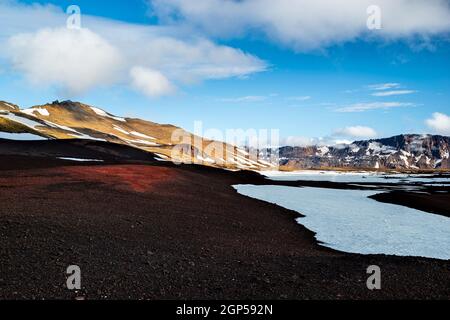 Auf dem Weg zum Berg Askja im Norden Islands Stockfoto