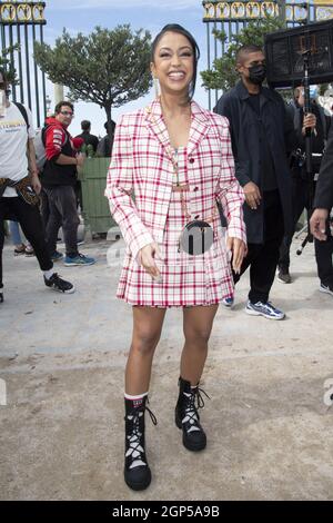 Paris, Frankreich. September 2021. Liza Koshy nimmt an der Christian Dior Womenswear Frühjahr/Sommer 2021 Show im Rahmen der Paris Fashion Week in Paris, Frankreich am 28. September 2021 Teil. Foto von Aurore Marechal/ABACAPRESS.COM Quelle: Abaca Press/Alamy Live News Stockfoto