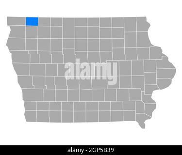 Karte von Osceola in Iowa Stockfoto