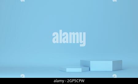 Sechseckige Podien. 3d-Illustration. Minimalkonzept Stockfoto