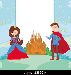 Schönen Prinzen und der Prinzessin im Garten - Rahmen Stockfoto