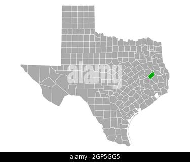 Karte von Trinity in Texas Stockfoto
