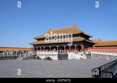 Palast der Himmlischen Reinheit Qianqinggong in der Verbotenen Stadt, Peking, China Stockfoto