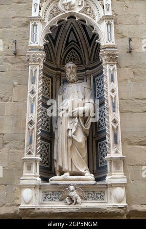 Saint Mark von Donatello, Orsanmichele Kirche in Florenz, Toskana, Italien Stockfoto