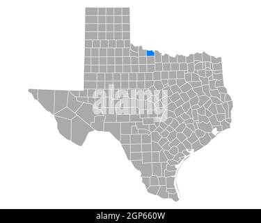 Karte von Wichita in Texas Stockfoto