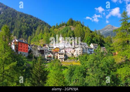 Fusio im Maggiatal, Tessin in der Schweiz, Europa Stockfoto