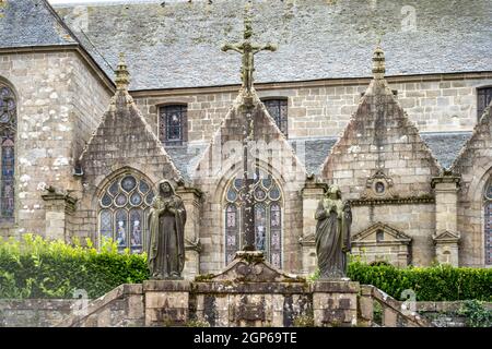 Kirche Notre-Dame de Saint-Thegonnec, Bretagne, Frankreich | Notre-Dame Church interior, Saint-Thegonnec Parish close, Brittany, France Stockfoto